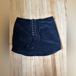 Forever 21 Black Lace-Up Mini Skirt